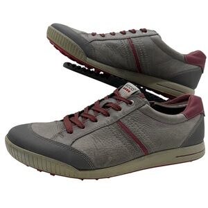 Ecco Street Golf Shoes Mens 11.5 (45) Hydromax Spikeless Sneakers Grey Leather